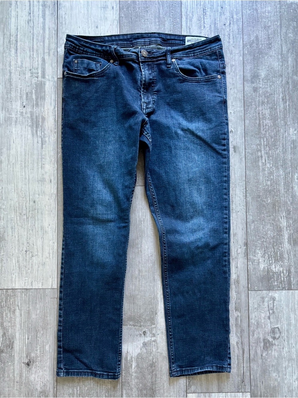 Buffalo James Bitton Men's dark stretch Straight Dark Blue Jeans 36x30